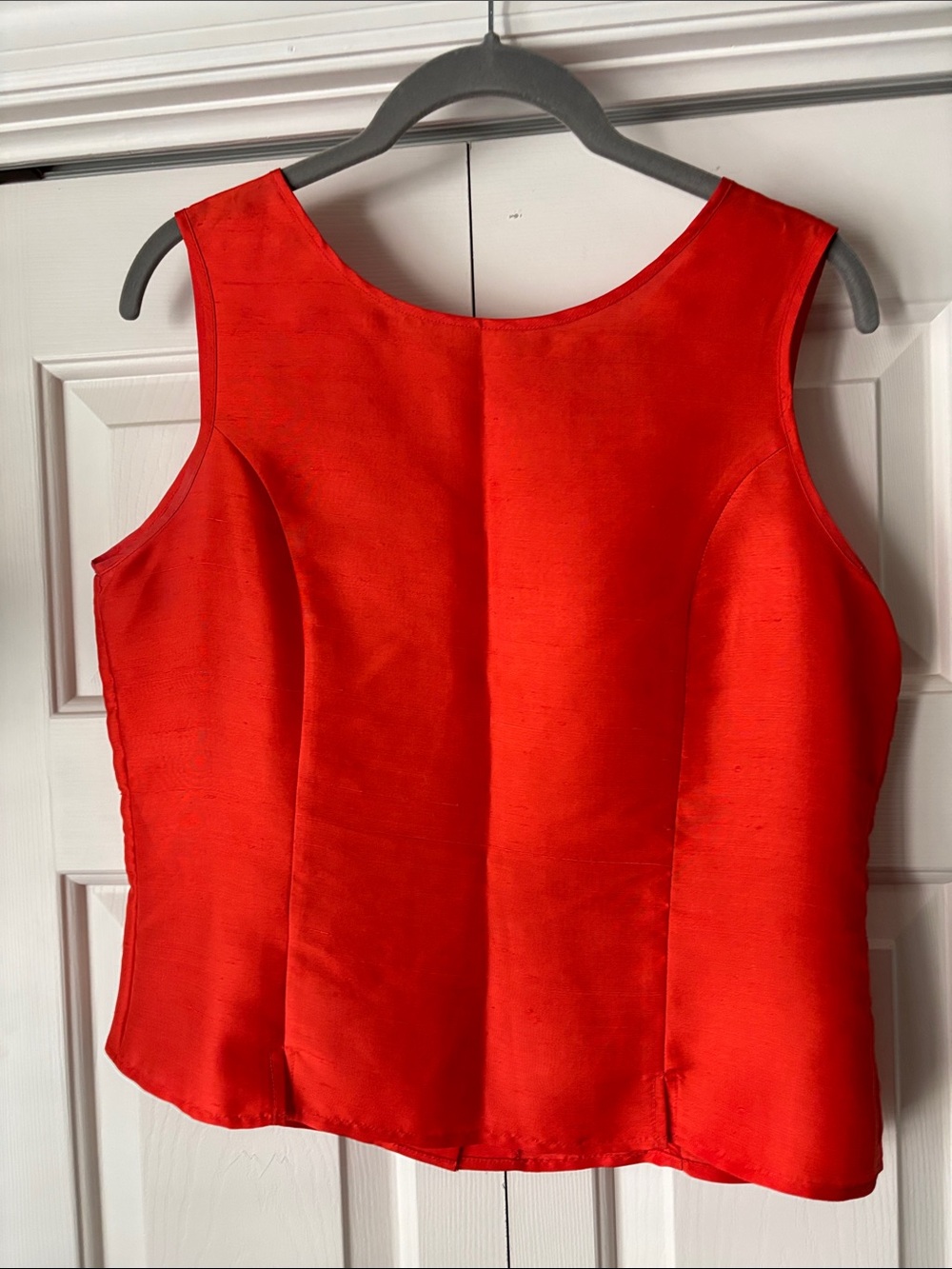 Victoria Holley Vintage 90s 100% Bright Orange Sleeveless Silk Camisole